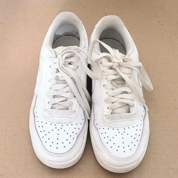 Nike Court Vision White Leather Sneakers Womens Size 6 Athletic Shoes CD5434-100 - Picture 4 of 12